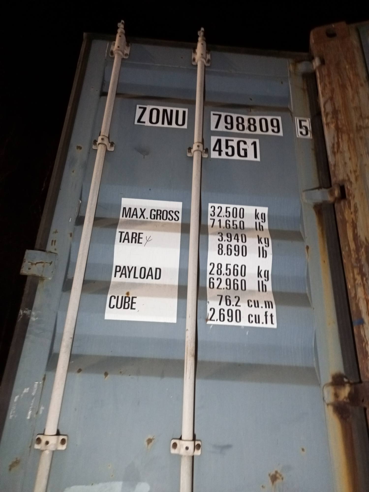 Морской контейнер 40 футов ZONU7988095
